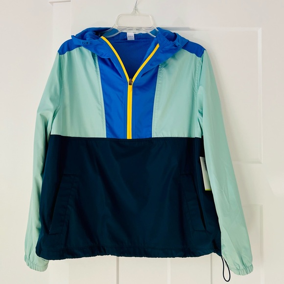 Old Navy Blue Color-block Jacket, Size Medium NWT - Picture 1 of 7